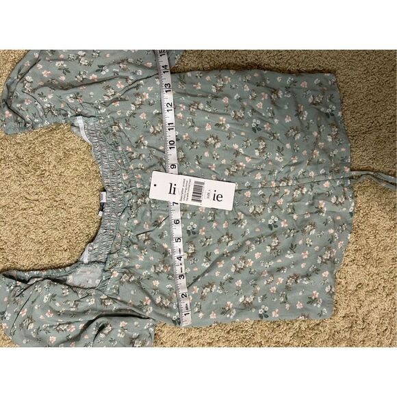 🆕 Liv & Lottie printed chalice long sleeve top with ruched front Juniors size L - Picture 7 of 11